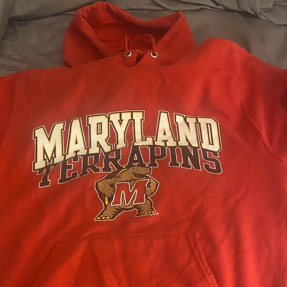 Champion Red University of Maryland Athletic Hoodie - Picture 1 of 7